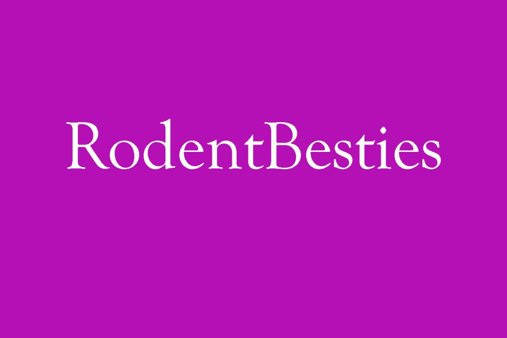A purple background with text saying RodentBesties in white color.